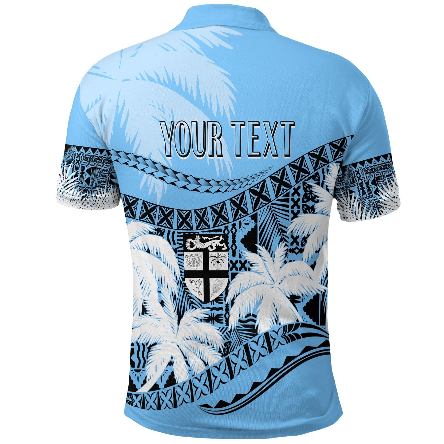 Personalised Fiji Day Polo Shirt Flying Fijians Masi Kesa Style - Turquoise