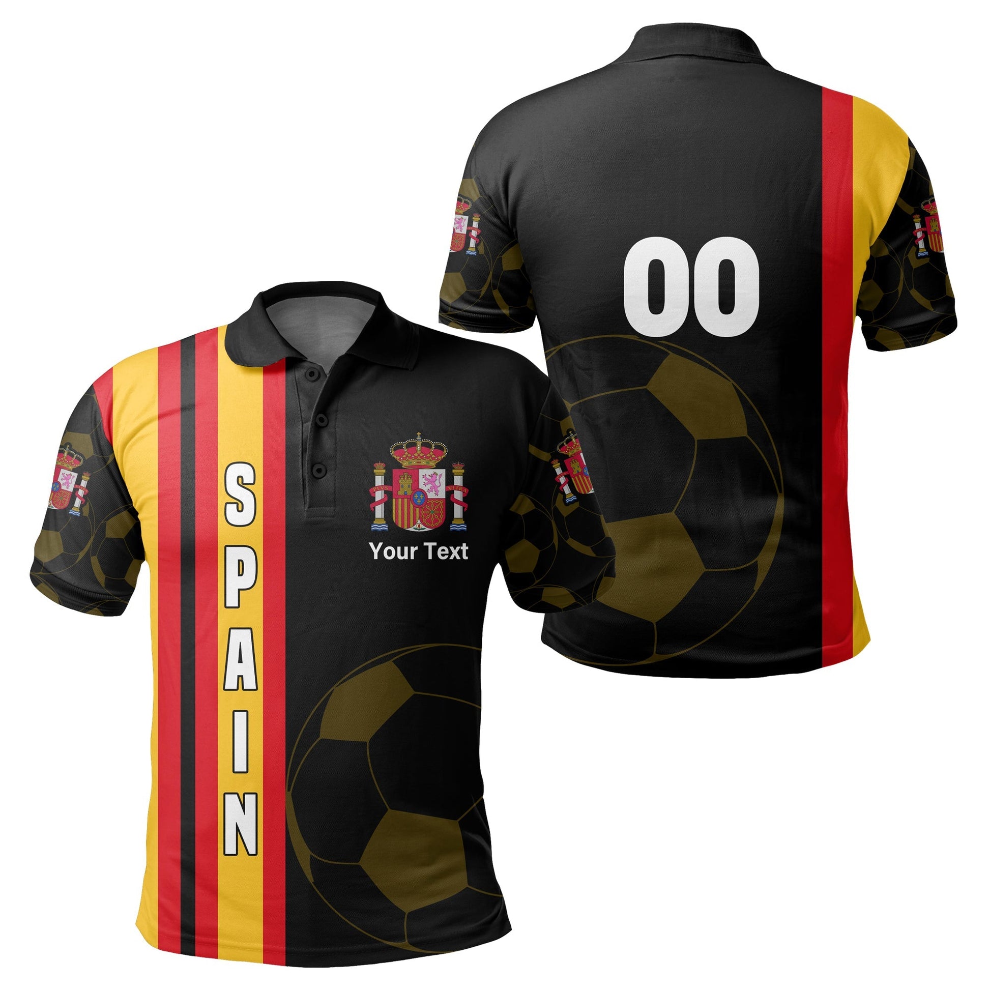 Custom Spain Polo Shirt Football 2021 Simple Style