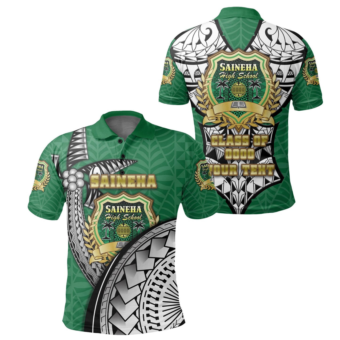 Custom Personalised Saineha Tonga Polo Shirt Polynesian Style Special - Class of -
