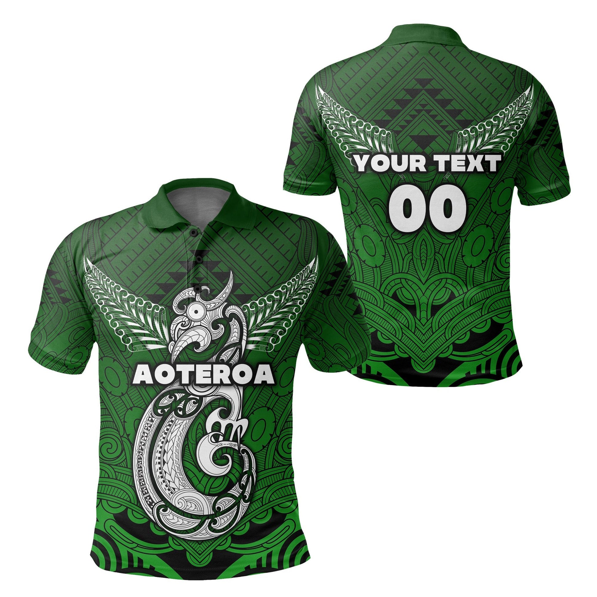 Custom Personalised New Zealand Maori Aotearoa Manania Polo Shirt Simple Sport Style - Green