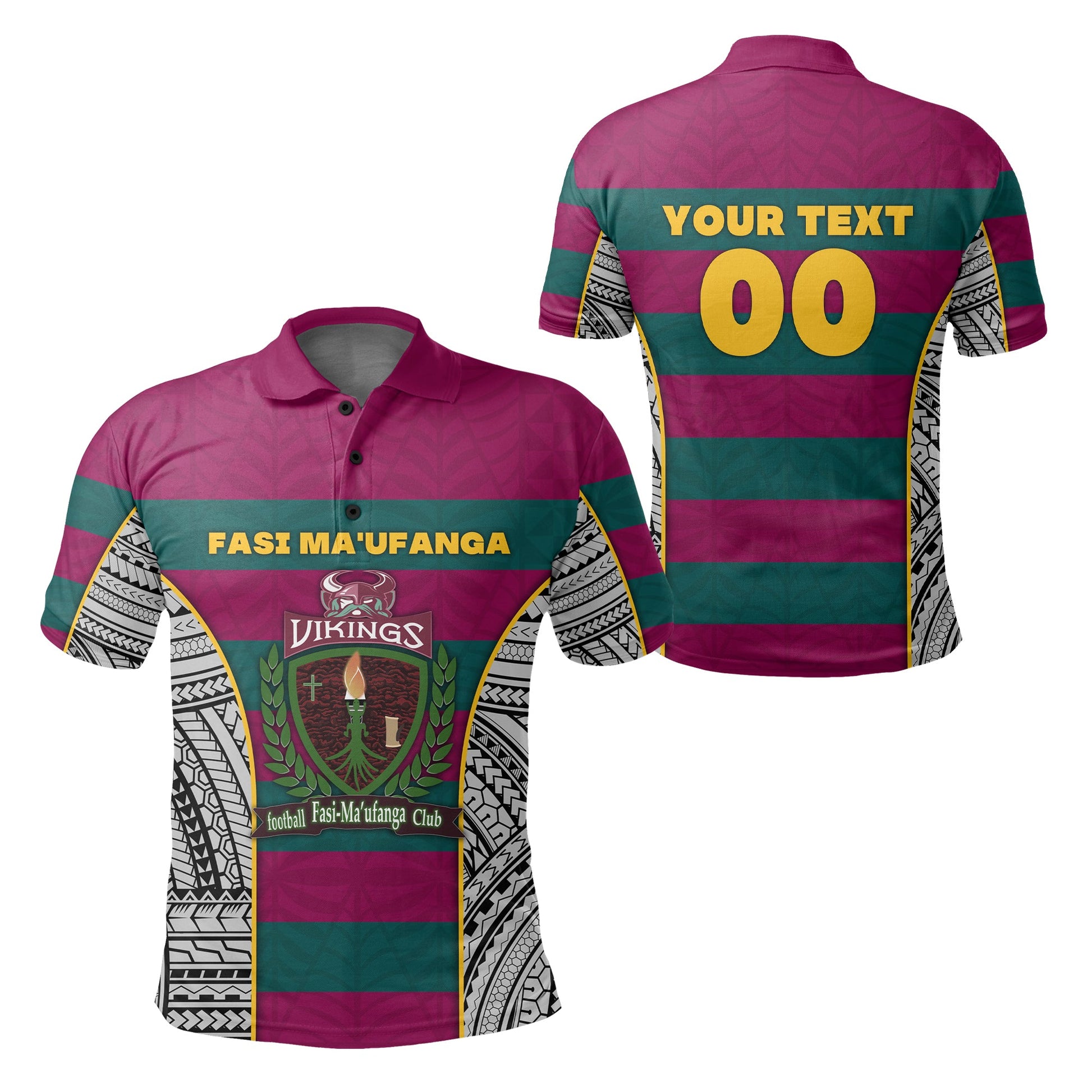 Custom Personalised Fasi Maufanga Football Polo Shirt Polynesian Style