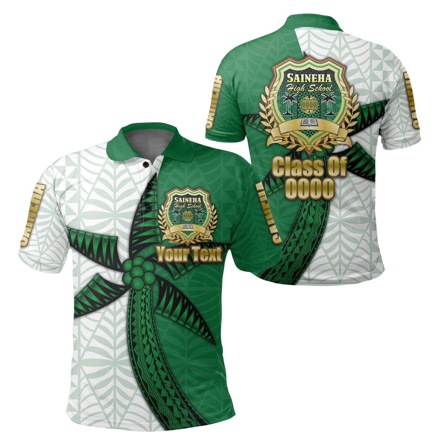 Custom Personalised Saineha Tonga Polo Shirt Coconut Tree Style - Class of -
