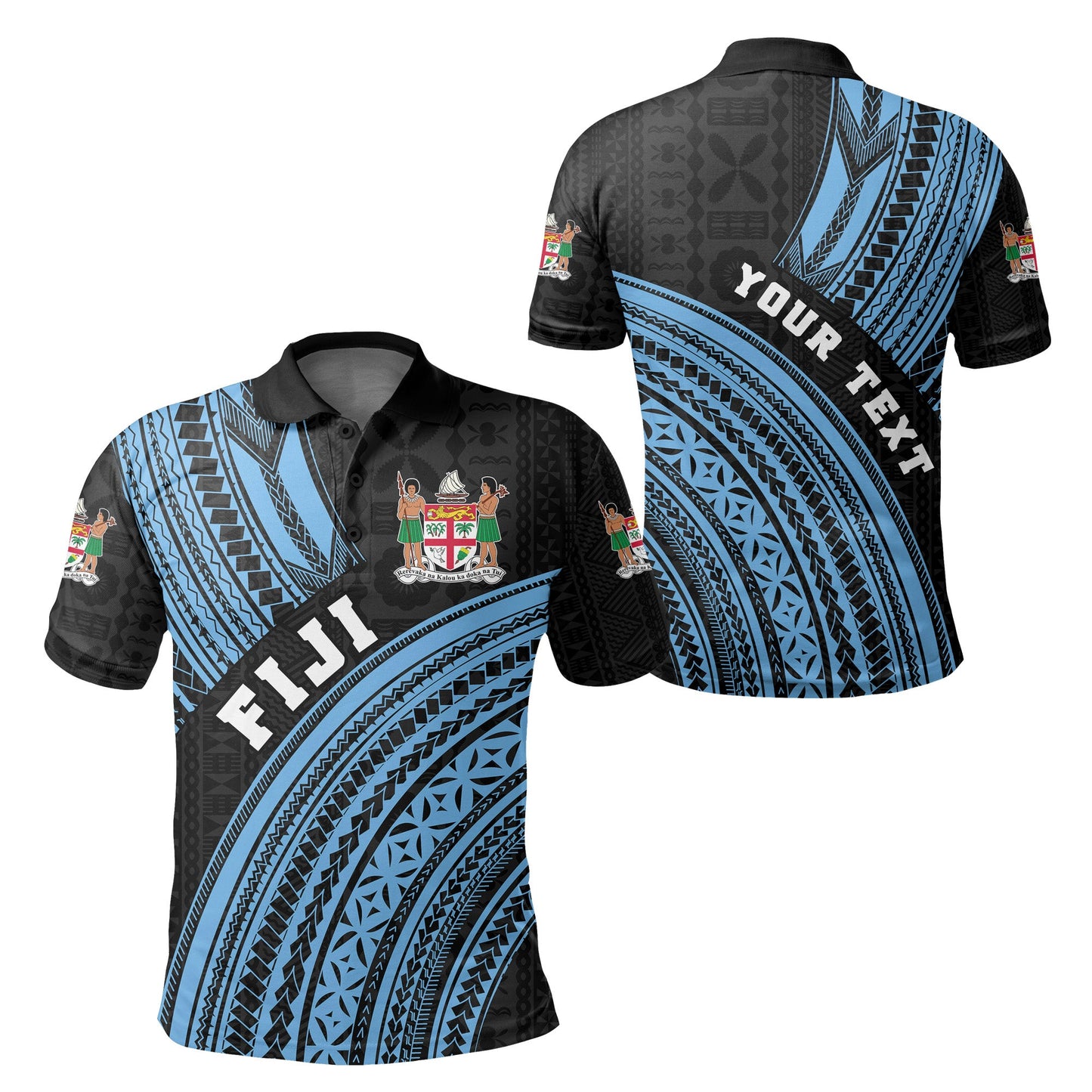 Custom Personalised Fiji Polo Shirt Polynesian Style