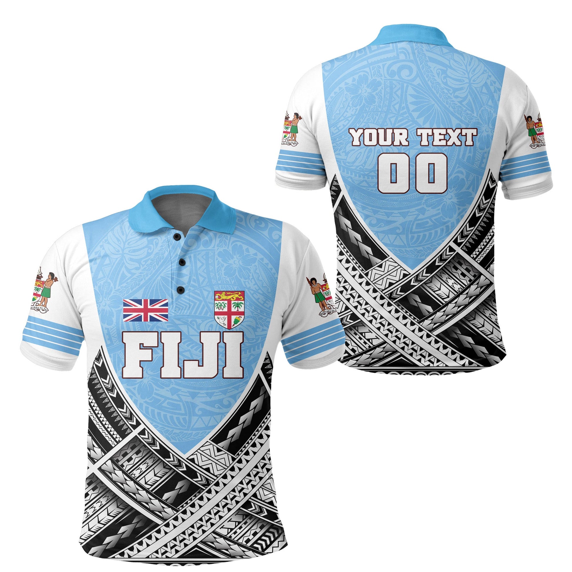 Custom Personalised Fiji Polo Shirt Polynesian Sport Style