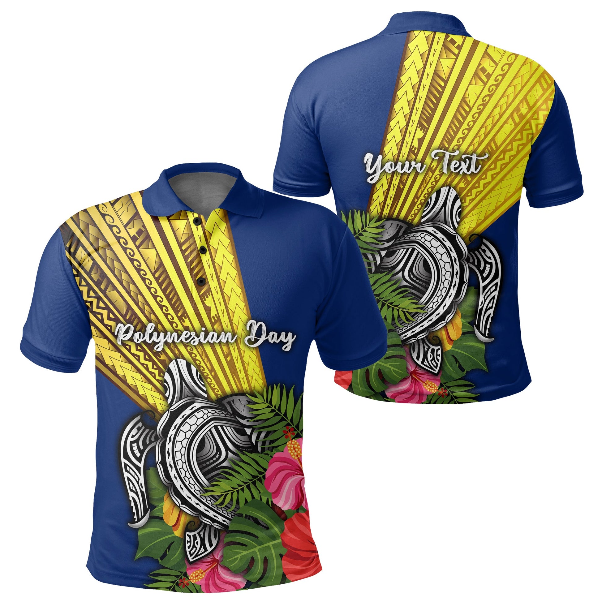 Custom Personalised Polynesian Day Polo Shirt Sun Style -