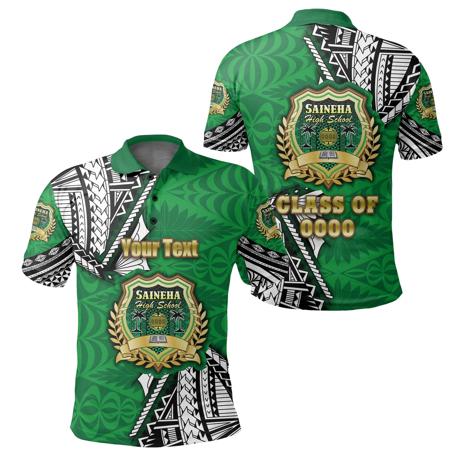 Custom Personalised Saineha Tonga Polo Shirt Polynesian Style - Class of -