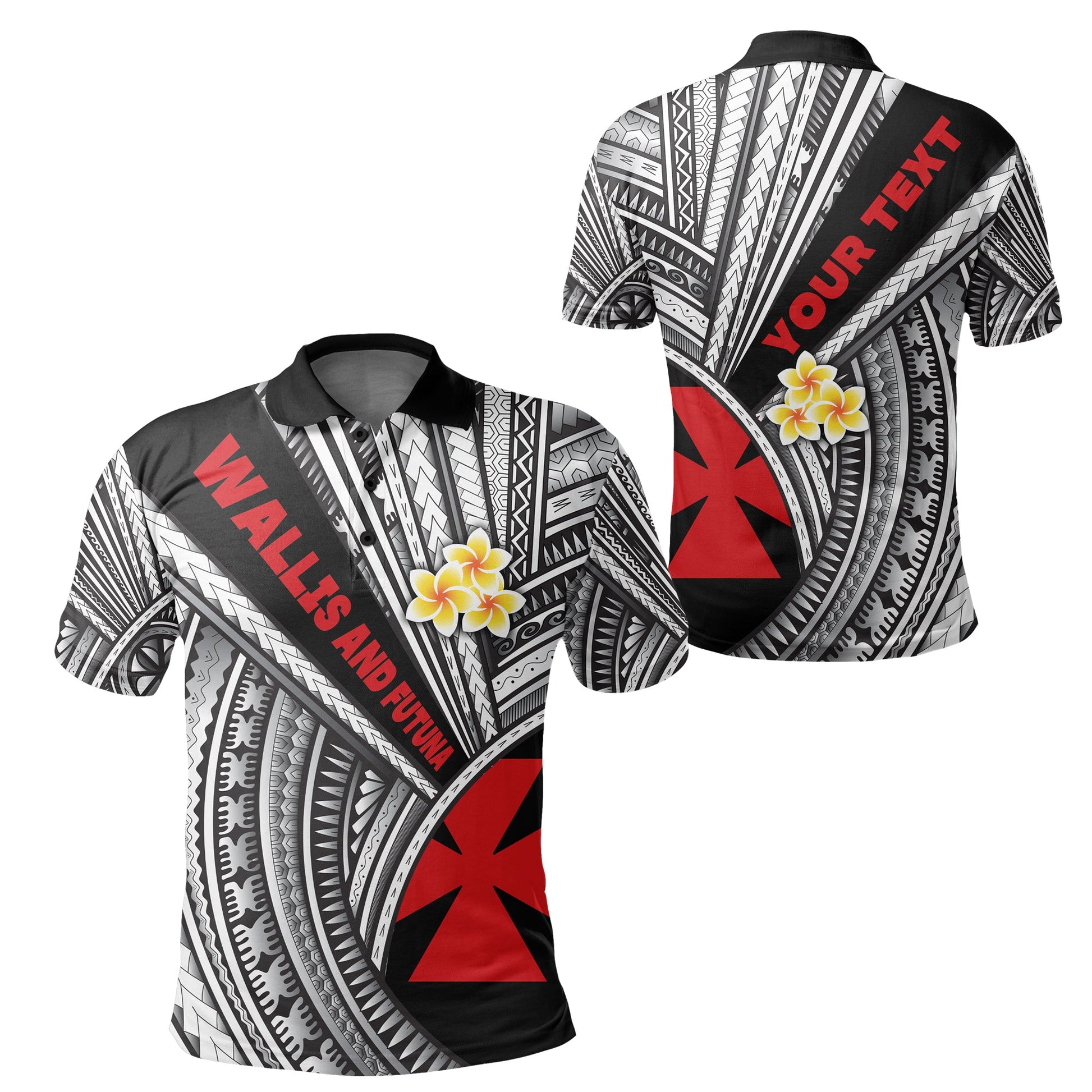 Custom Personalised Wallis and Futuna Polo Shirt Polynesian Style - Black