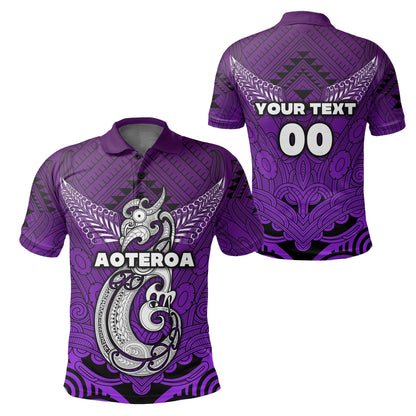 Custom Personalised New Zealand Maori Aotearoa Manania Polo Shirt Simple Sport Style - Purple