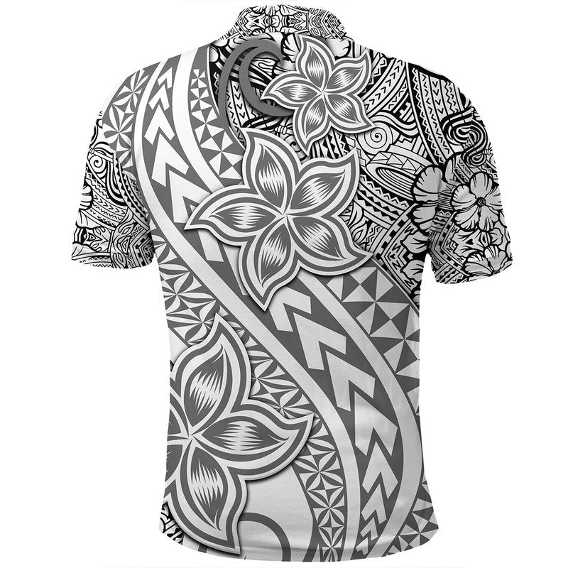 Traditional Polynesian Tribal Tattoo Retro Polo Shirt Grey