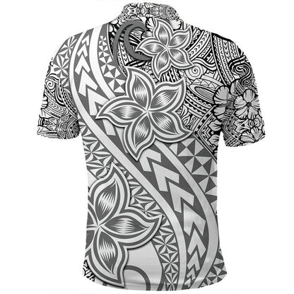 Traditional Polynesian Tribal Tattoo Retro Polo Shirt Grey