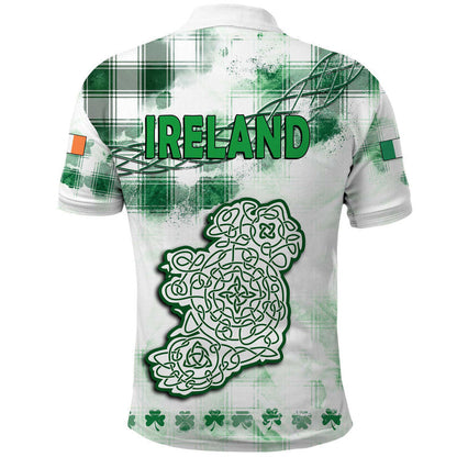 Ireland Cross Cricket Team Polo Shirt Celtic Irish Green Pattern Unique