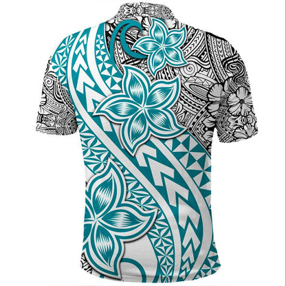 Traditional Polynesian Tribal Tattoo Retro Polo Shirt Turquoise