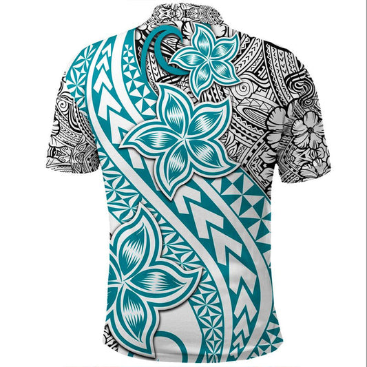 Traditional Polynesian Tribal Tattoo Retro Polo Shirt Turquoise