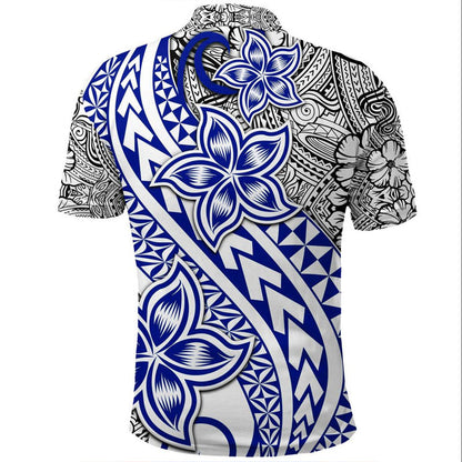 Traditional Polynesian Tribal Tattoo Retro Polo Shirt Blue