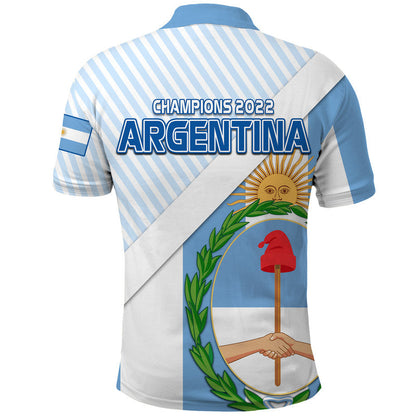 Argentina Champions Polo Shirt Football 2022 La Albiceleste Sol de Mayo