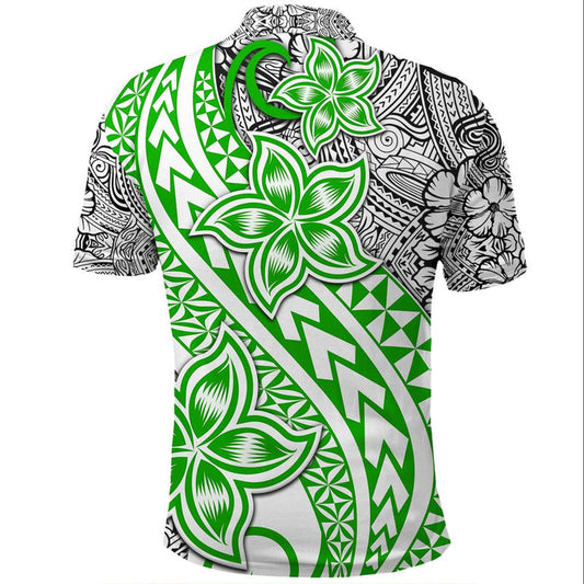 Traditional Polynesian Tribal Tattoo Retro Polo Shirt Green
