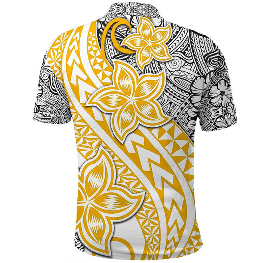 Traditional Polynesian Tribal Tattoo Retro Polo Shirt Yellow