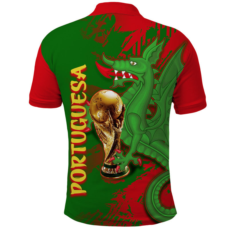 Portugal Football Polo Shirt Dragon of Royal Arms During The Reign of Queen Maria II