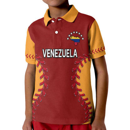Venezuela Baseball Flag Map Polo Shirt