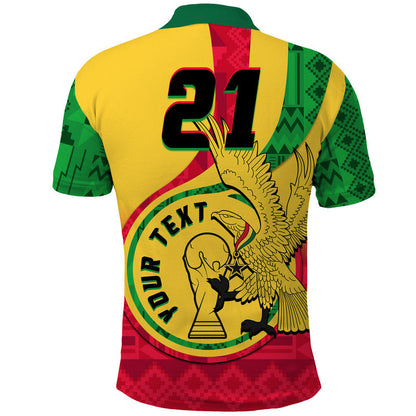 Custom Ghana Football Black Star and Golden Tawny Eagles Polo Shirt