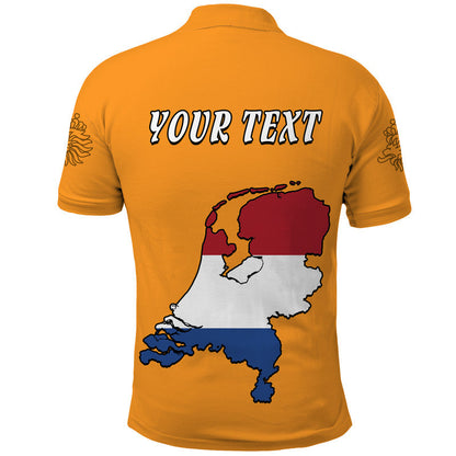 Custom Netherlands Football Flag Style Polo Shirt