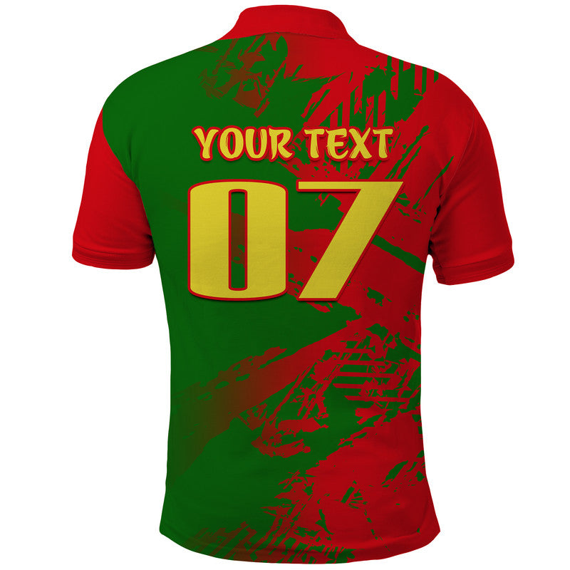 Custom Portugal Football Polo Shirt Dragon of Royal Arms During The Reign of Queen Maria II