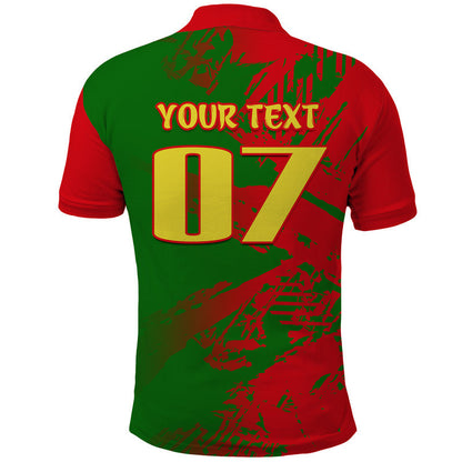 Custom Portugal Football Polo Shirt Dragon of Royal Arms During The Reign of Queen Maria II