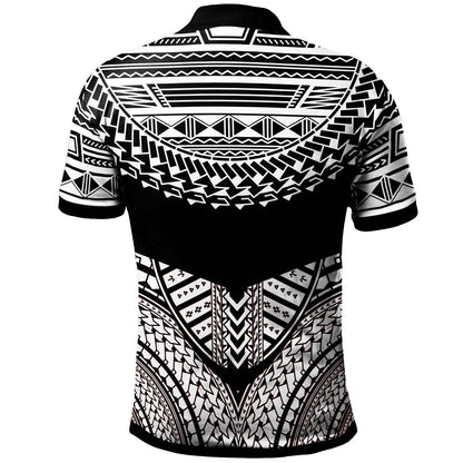 American Samoa Custom Personalised Polo - Tribal Pattern Cool Style White Color
