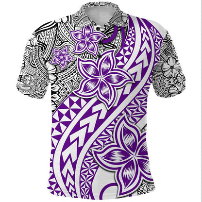 Traditional Polynesian Tribal Tattoo Retro Polo Shirt Purple