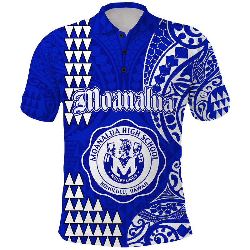 Hawaii Moanalua High School Polo Shirt Tribal Kakau
