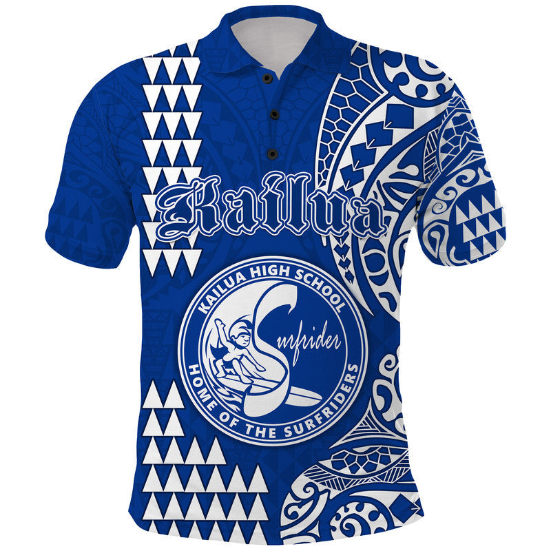 Hawaii Kailua High School Polo Shirt Tribal Kakau