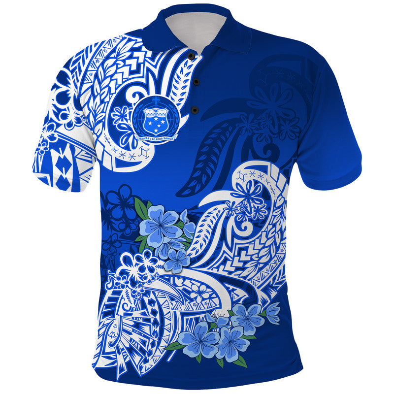 Polynesian Samoa Floral Tribal Polo Shirt