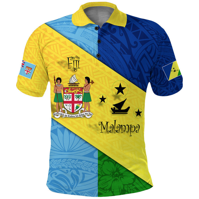 Malampa Fiji Day Polo Shirt Polynesian Line Arty Style