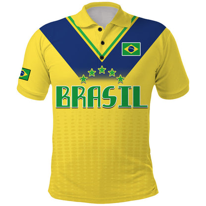 Custom Brazil Football Sub20 Champions South American Polo Shirt