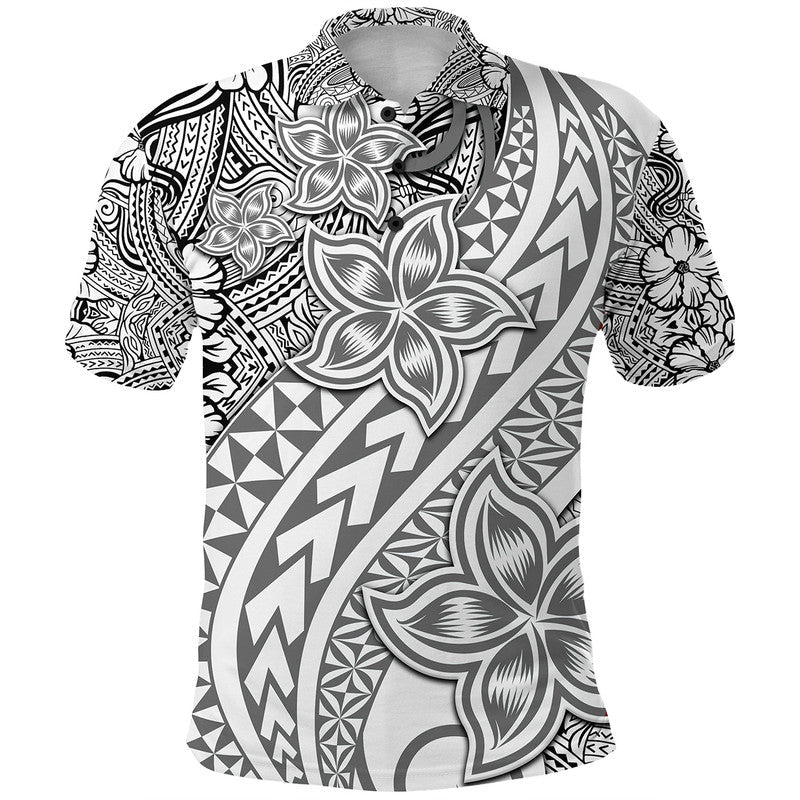 Traditional Polynesian Tribal Tattoo Retro Polo Shirt Grey