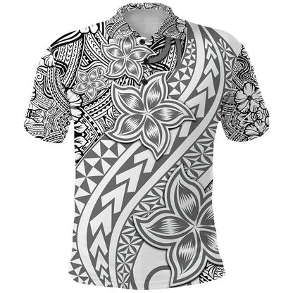 Traditional Polynesian Tribal Tattoo Retro Polo Shirt Grey