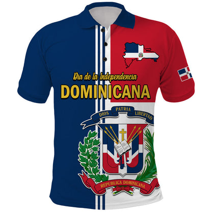 Dominican Republic Polo Shirt Dia de la Independencia Coat Of Arms And Flag Map