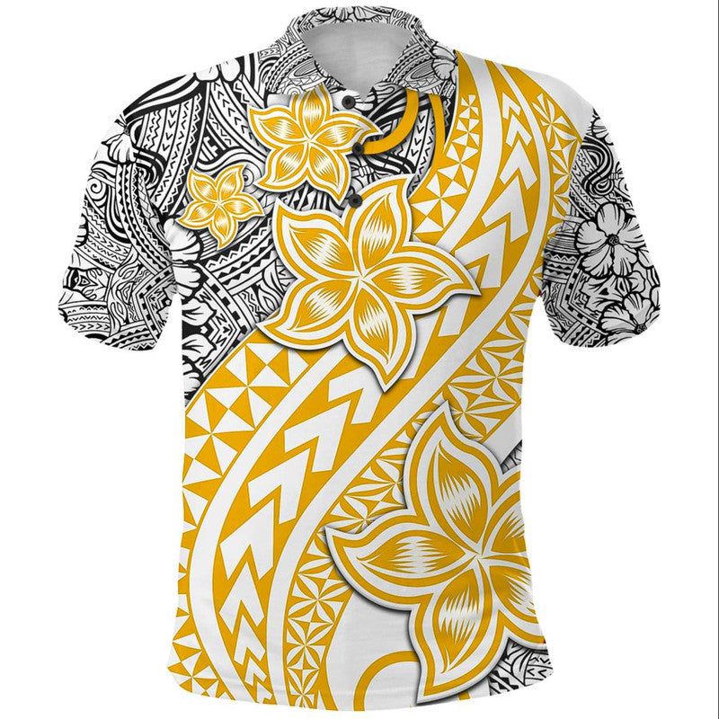 Traditional Polynesian Tribal Tattoo Retro Polo Shirt Yellow