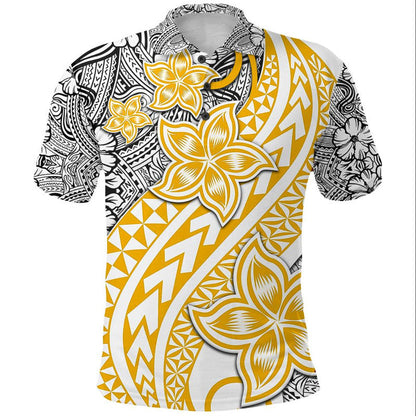 Traditional Polynesian Tribal Tattoo Retro Polo Shirt Yellow