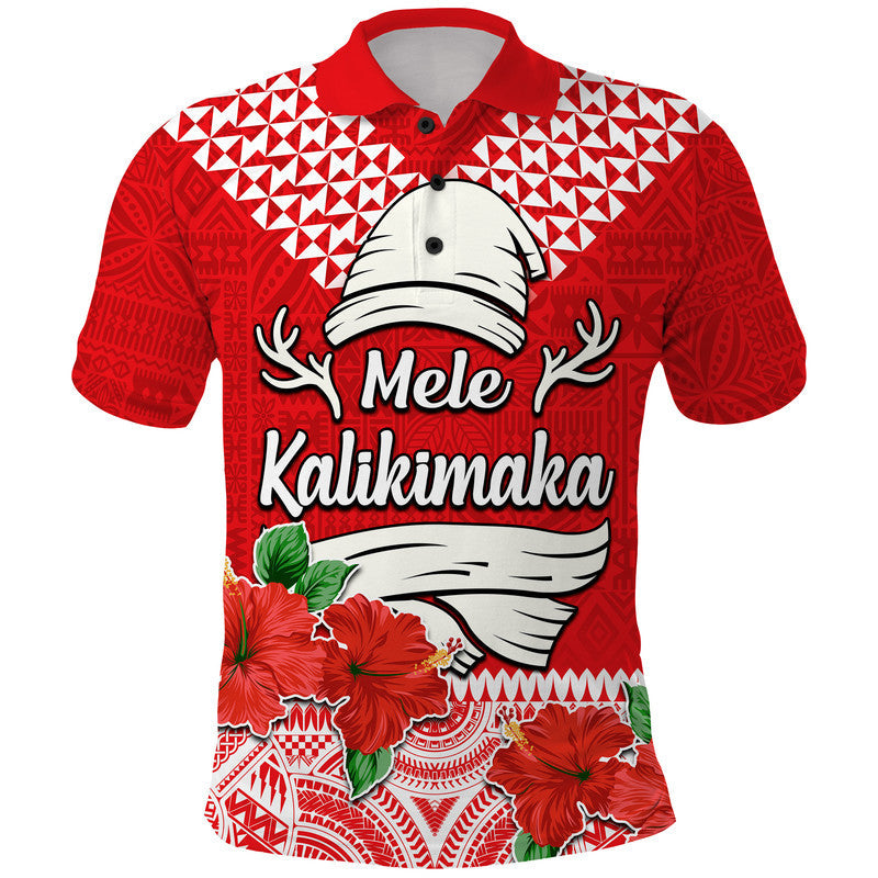 Hawaii Hibiscus Flower Mele Kalikimaka Polo Shirt