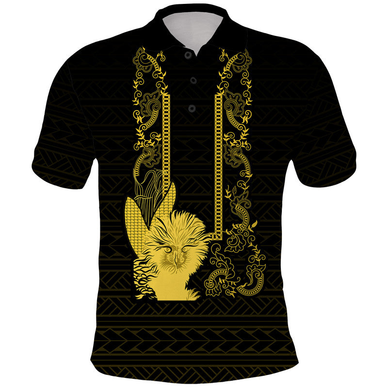Philippines Eagle Barong Polo Shirt Filipino Eight Rayed Gold Sun