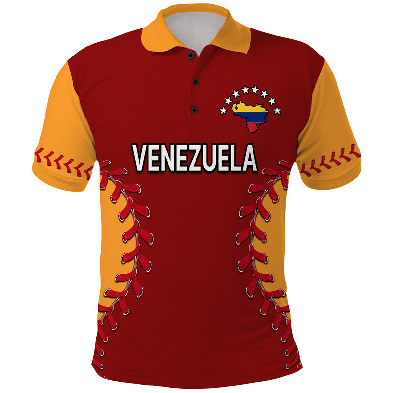 Venezuela Baseball Flag Map Polo Shirt