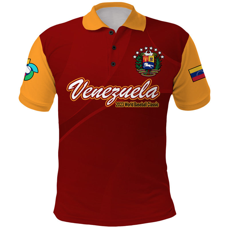 Custom Venezuela Baseball Polo Shirt 2023 Venezuela Coat Of Arms
