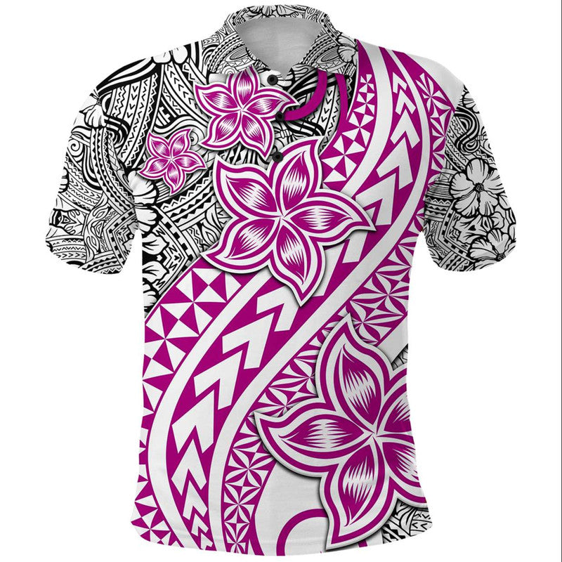 Traditional Polynesian Tribal Tattoo Retro Polo Shirt Pink
