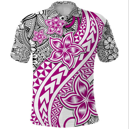 Traditional Polynesian Tribal Tattoo Retro Polo Shirt Pink