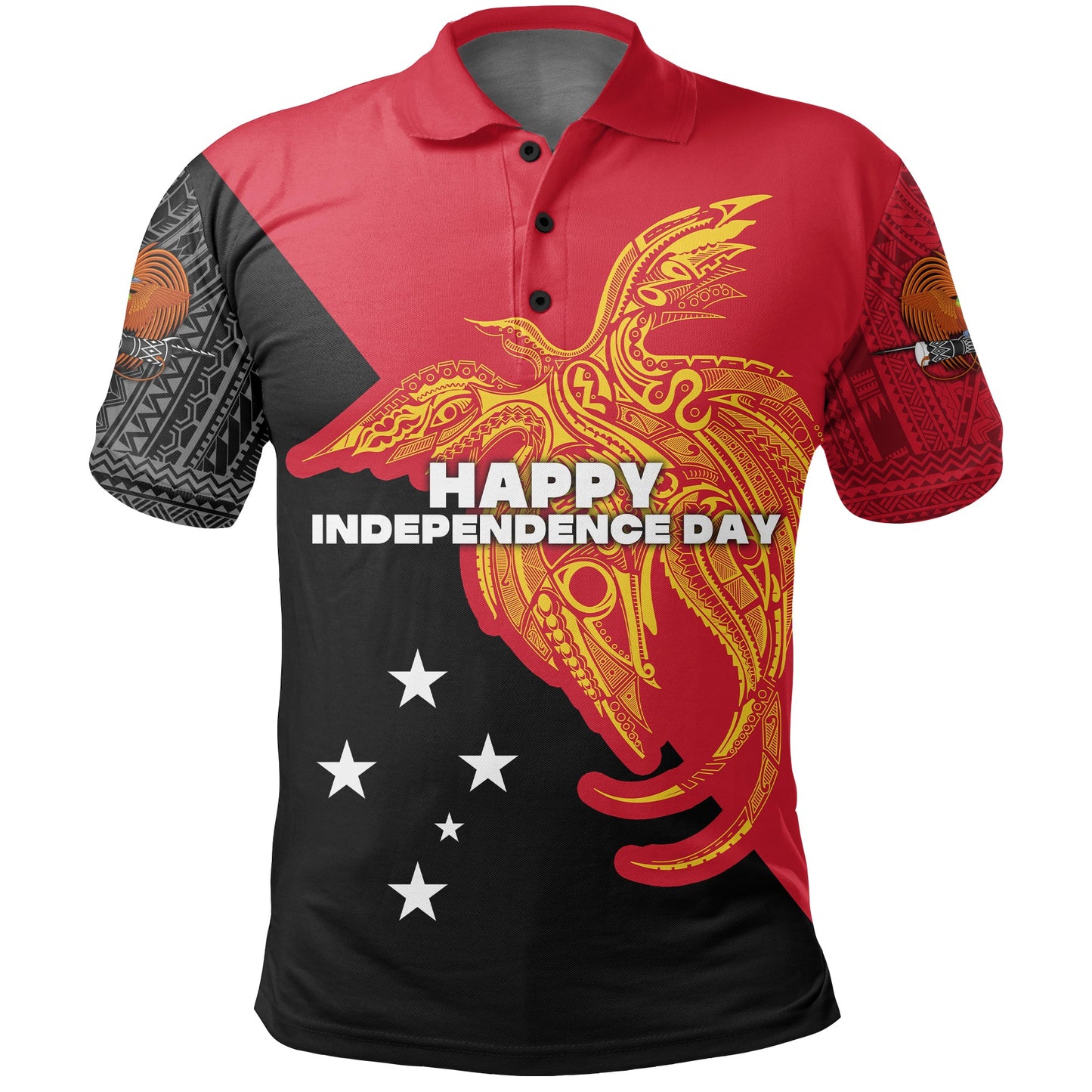 Papua New Guinea Polo Shirt Independence Day Flag Style