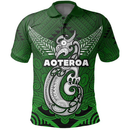 Custom Personalised New Zealand Maori Aotearoa Manania Polo Shirt Simple Sport Style - Green