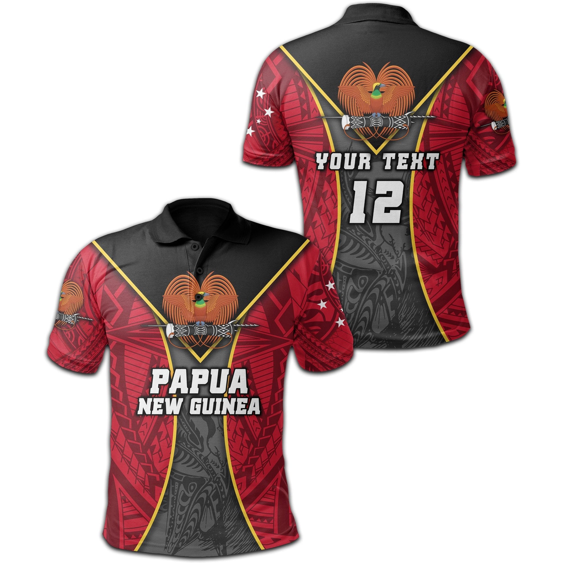 Custom Personalised Papua New Guinea Rugby Polo Shirt Style Gown