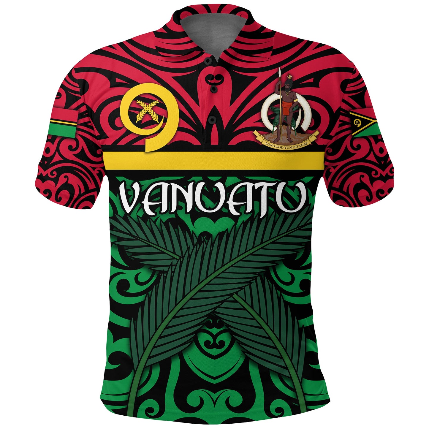 Vanuatu Polo Shirt Melanesian Warrior Version 2