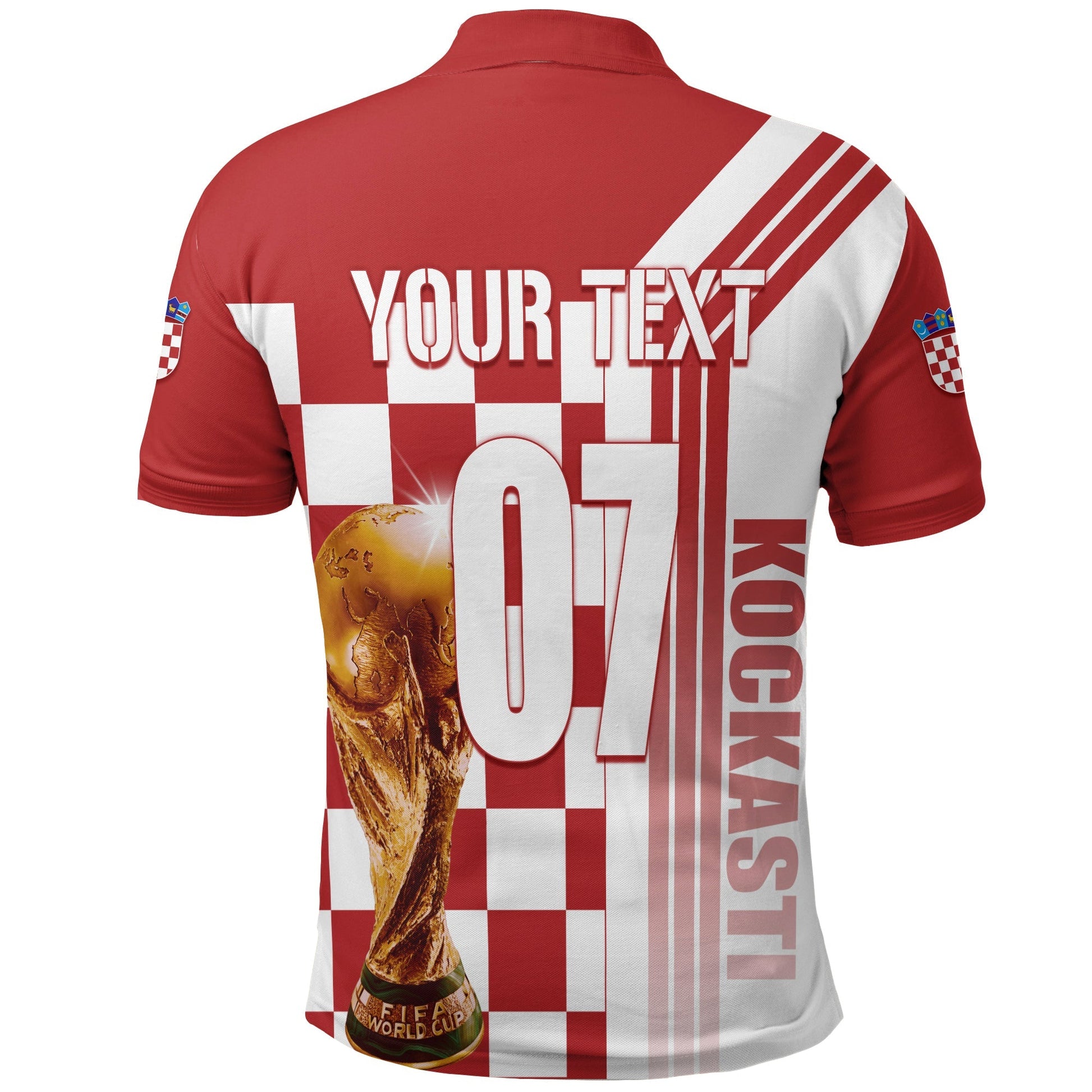 Custom Croatia Polo Shirt Football 2022 Kockasti